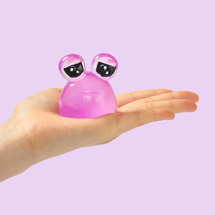 100g Crystal Purple Sad Frog Pou Taba Squishy