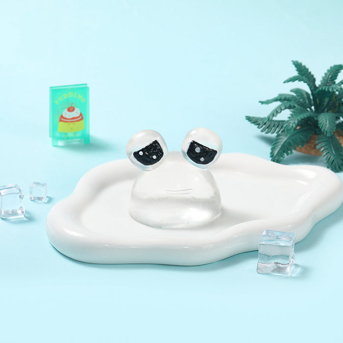 100g Crystal Sad Frog Pou Taba Squishy