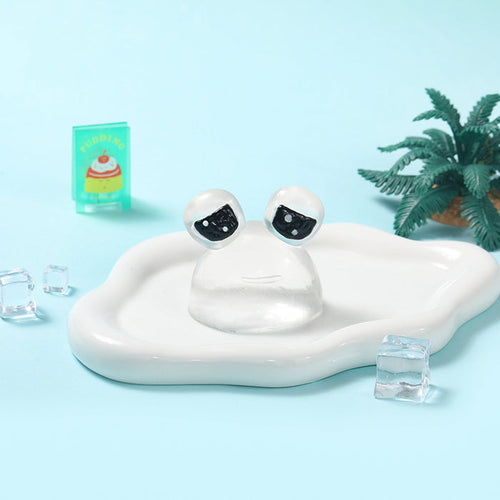 100g Crystal Sad Frog Pou Taba Squishy