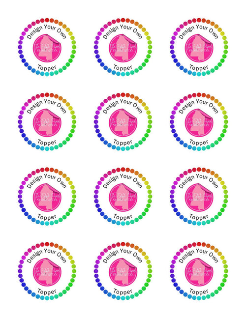 12 Cupcake Custom Printed Sugar Sheet UNCUT