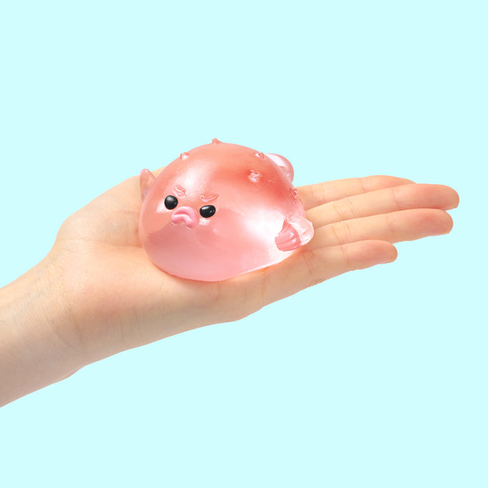 120g Crystal Pink Pufferfish Taba Squishy