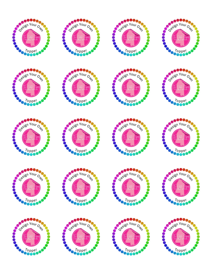 1.5" Round Toppers/ Custom Printed Sugar Sheet (20)UNCUT