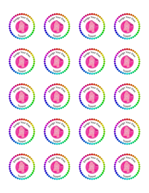 1.5" Round Toppers/ Custom Printed Sugar Sheet (20)UNCUT