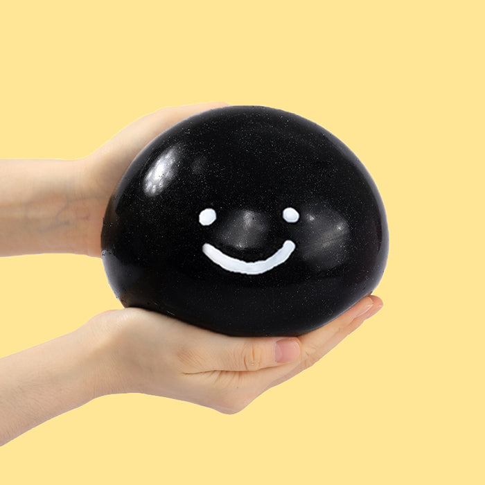 1600g Crystal Black Sparkling Smile Ball Squishy