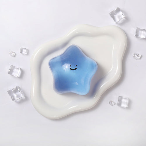 180g Crystal Blue Transparent Smiley Star Taba Squishy