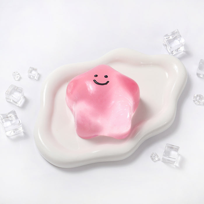 180g Crystal Pink Transparent Smiley Star Taba Squishy