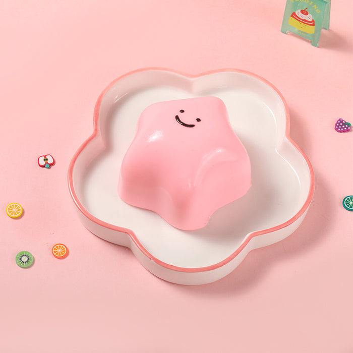 185g Pink Smiley Face Star Taba Squishy