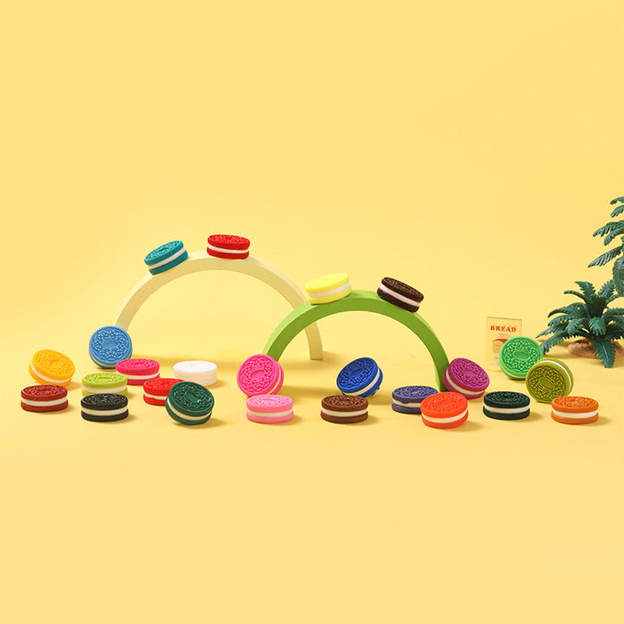 24pc Mini Colorful Cookie Taba Squishy