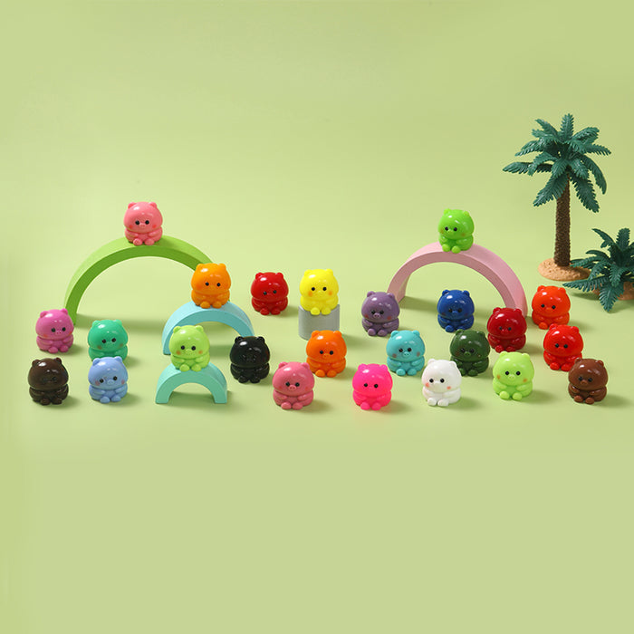 24pc Mini Colorful Pig Taba Squishy