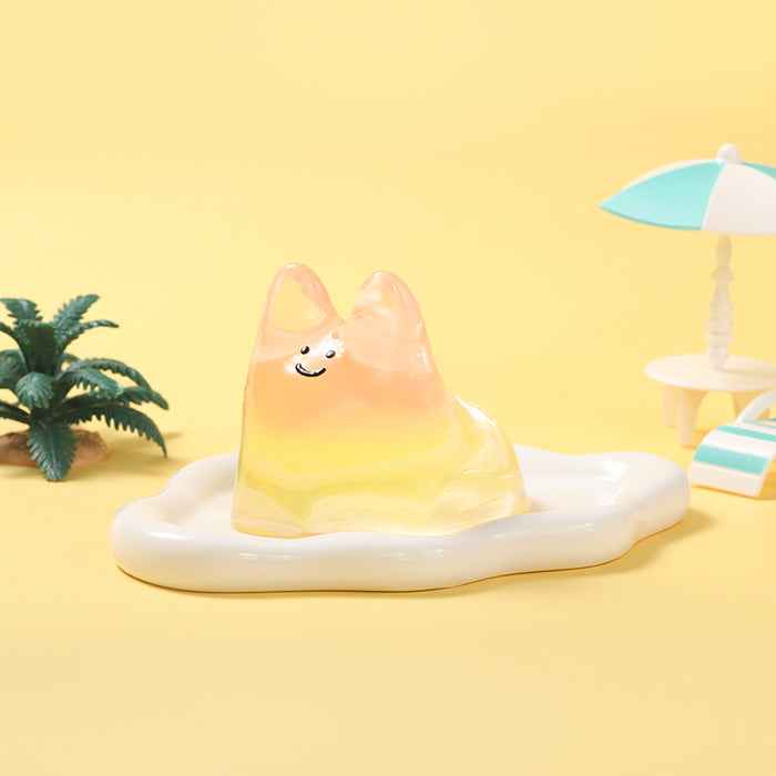 250g Crystal Yellow Pink Smile Face Bunny Taba Squishy