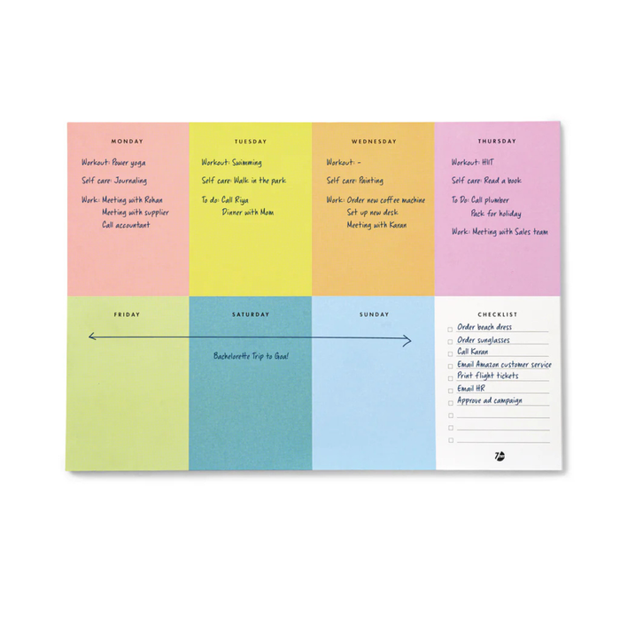 7 mm Colourblock Weekly Desk Pad