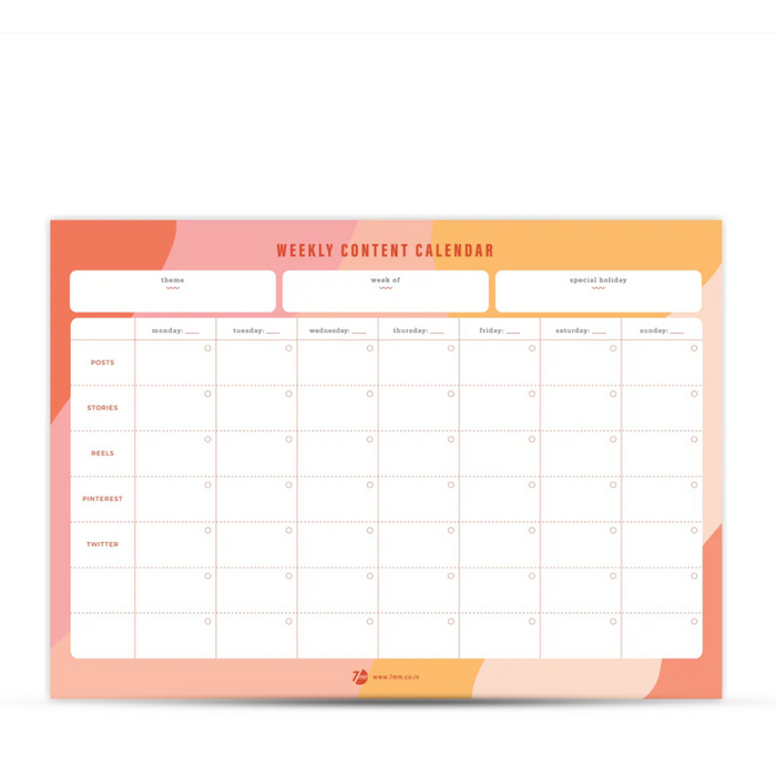 7 mm Weekly Content Planner