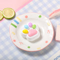 80g White Base Pink with Rainbow Cat Paw Taba Squishy