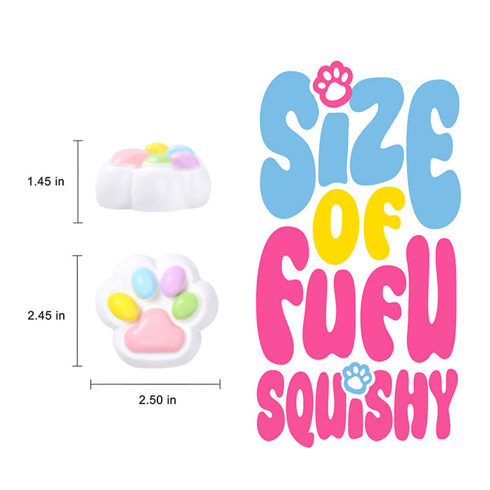 80g White Base Pink with Rainbow Cat Paw Taba Squishy
