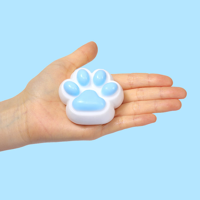 80g White-based Blue Cat Paw Taba Squishy