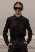 Ami Shirt - Noir Tissue Linen - Heidi Merrick