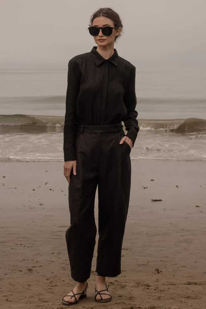 Ami Shirt - Noir Tissue Linen - Heidi Merrick