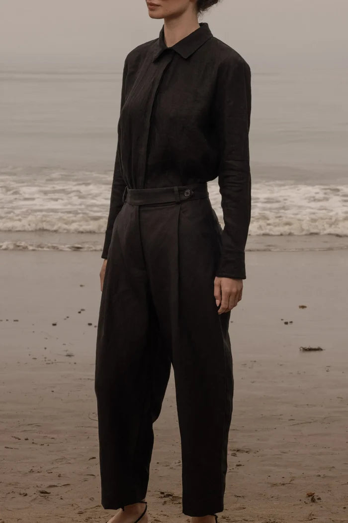 Ami Shirt - Noir Tissue Linen - Heidi Merrick
