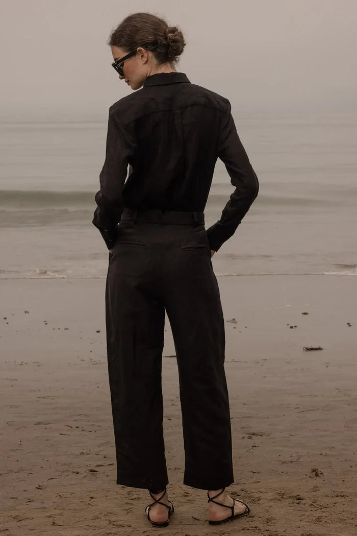 Ami Shirt - Noir Tissue Linen - Heidi Merrick