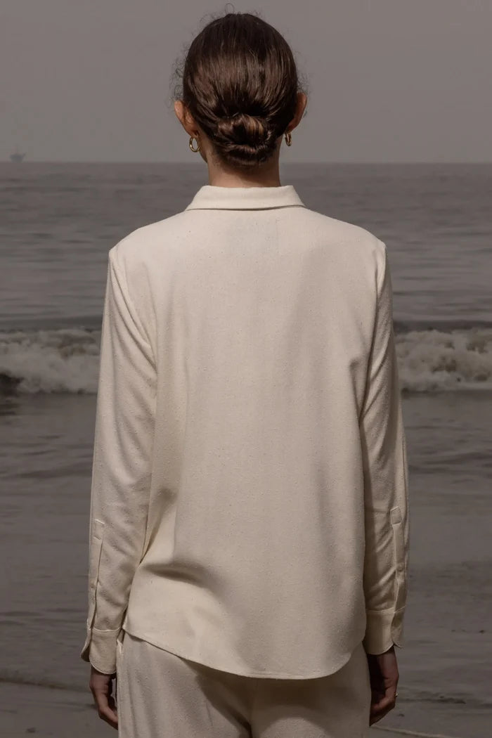 Ami Tux Top - Ivory Silk Noil - Heidi Merrick
