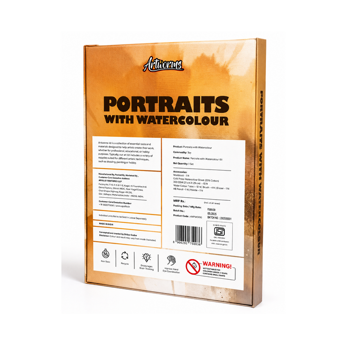 Artworms Portraits with Watercolour Art Kit