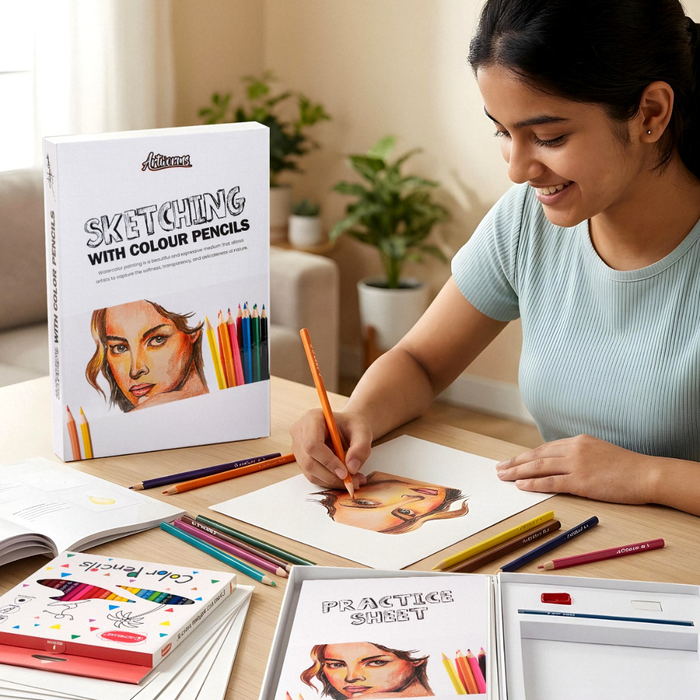 Artworms Sketching With Colour Pencils Kit