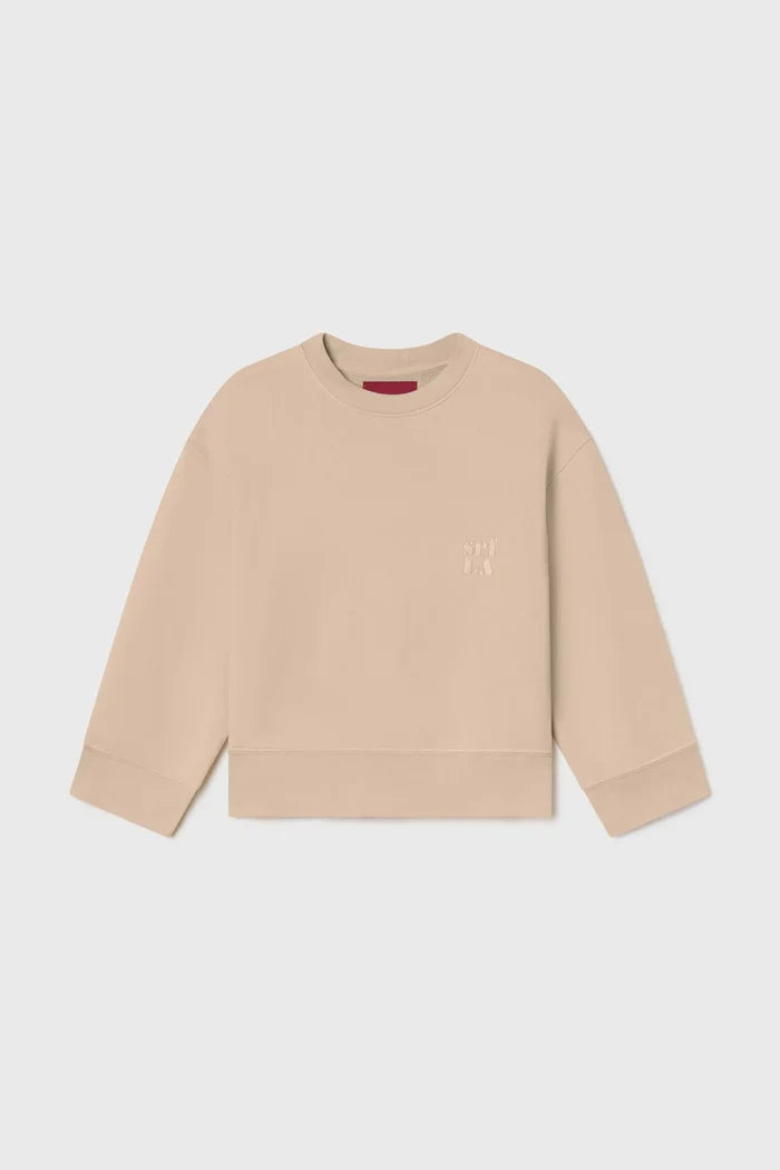 Barrel Sleeve 70's SRF LA Crewneck - Antique Cream Embroidered - Heidi Merrick