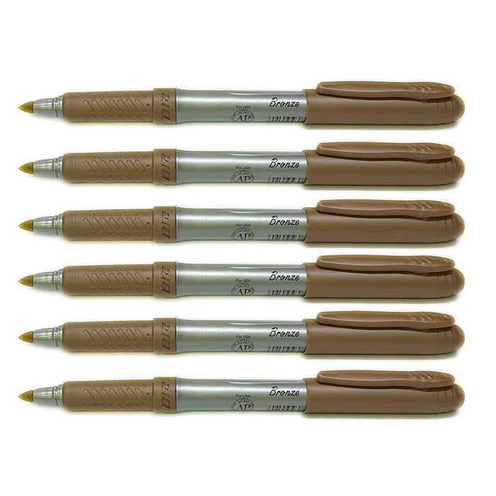 Bic Intensity Markers Bronze Metallic Fine, Pack of 6  Bic Markers