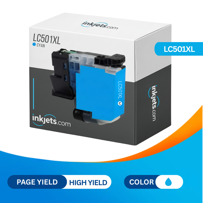 Brother LC501XLC Cyan High Yield Compatible Ink Cartridge