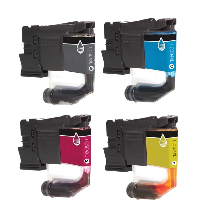 Brother LC504XL High Yield Compatible Ink Cartridge 4-Pack Combo