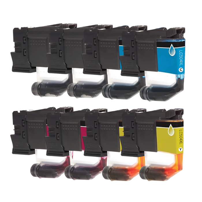 Brother LC504XL High Yield Compatible Ink Cartridge 8-Pack Combo