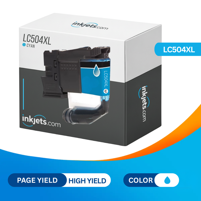 Brother LC504XLC Cyan High Yield Compatible Ink Cartridge