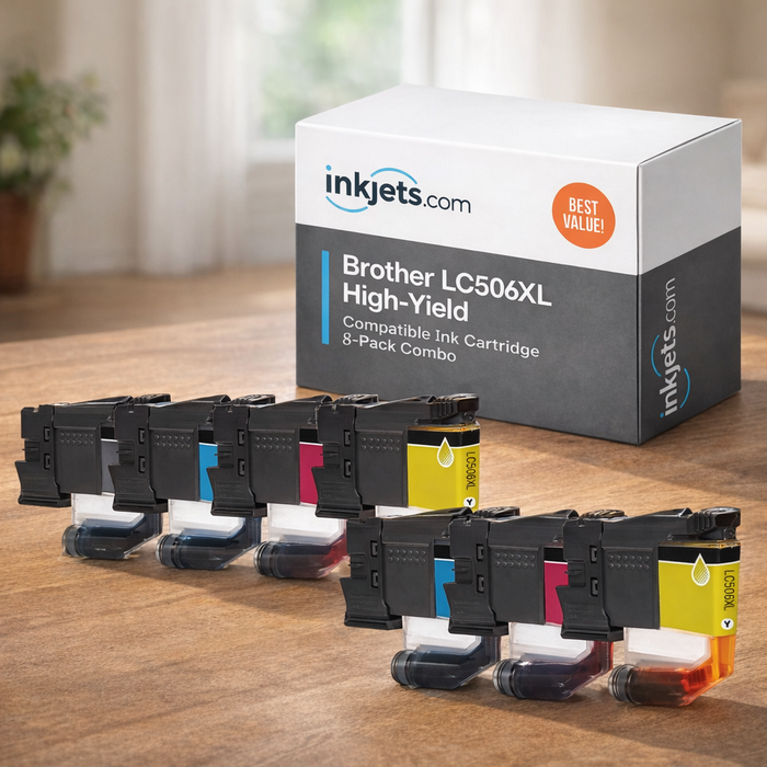 Brother LC506XL High Yield Compatible Ink Cartridge 8-Pack Combo