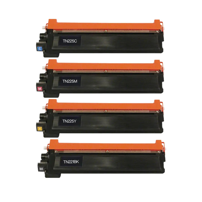 Brother TN221 & TN225 High-Yield Compatible Toner Cartridge 4-Pack Combo