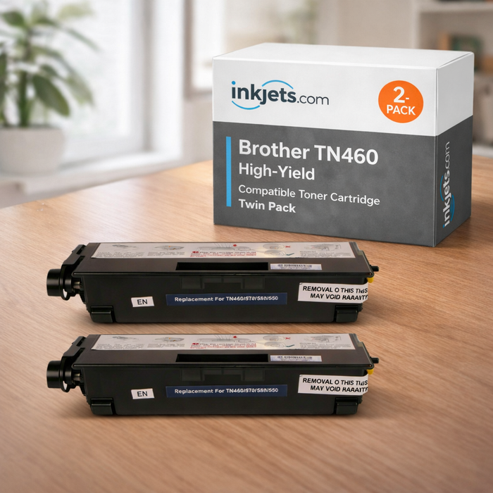 Brother TN460 Black Compatible High-Yield Toner Cartridge Twin Pack