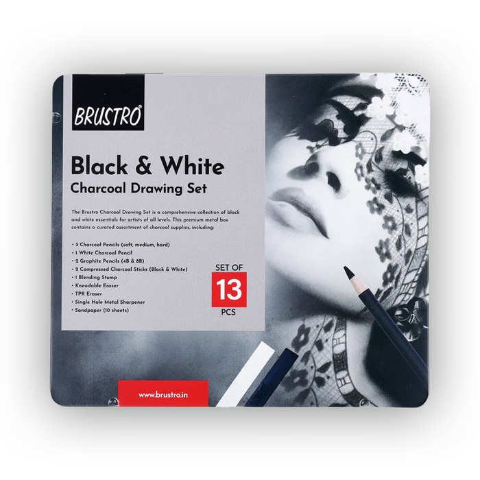 Brustro Black & White Charcoal Drawing Set