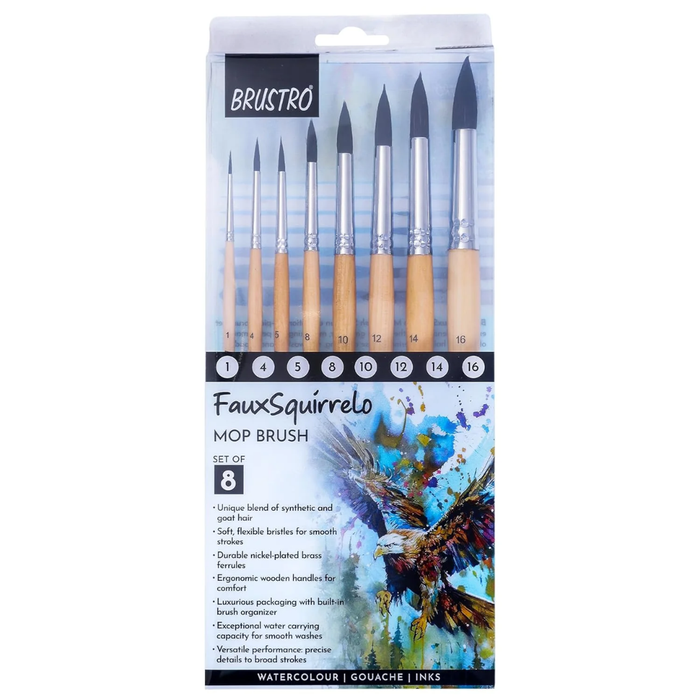 Brustro Faux Squirrelo Mop Brush Set