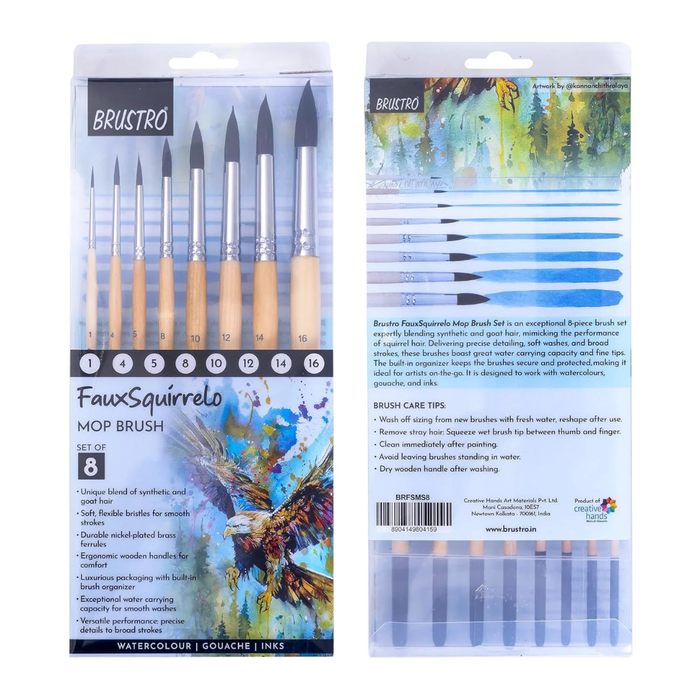 Brustro Faux Squirrelo Mop Brush Set