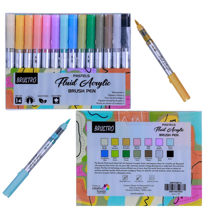 Brustro Pastels Fluid Acrylic Brush Pen Set