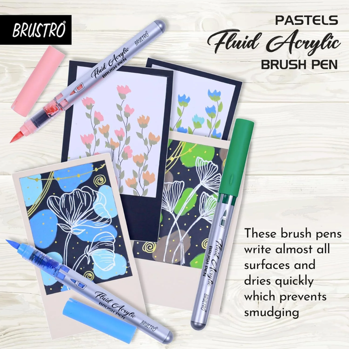 Brustro Pastels Fluid Acrylic Brush Pen Set