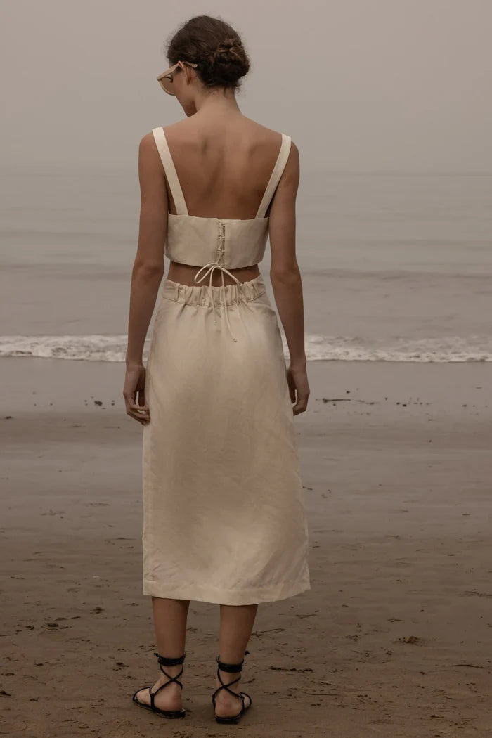 Calvi Top - Ivory Silk & Hemp - Heidi Merrick