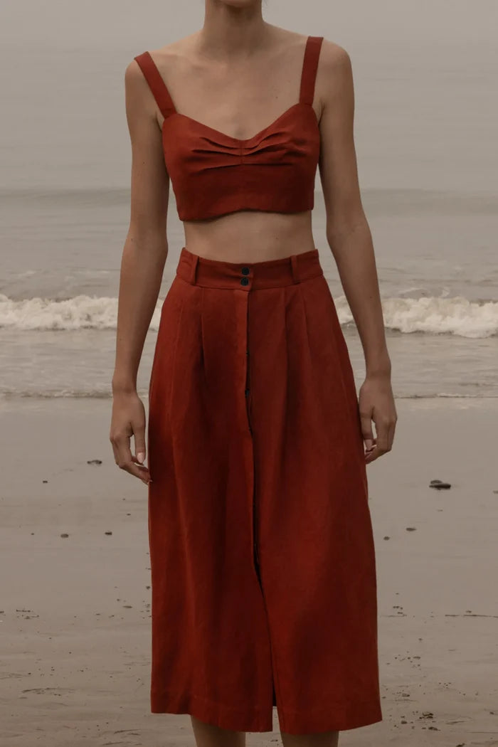 Calvi Top - Sienna Silk & Hemp - Heidi Merrick