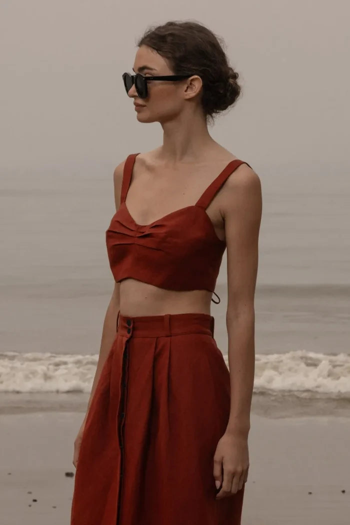 Calvi Top - Sienna Silk & Hemp - Heidi Merrick