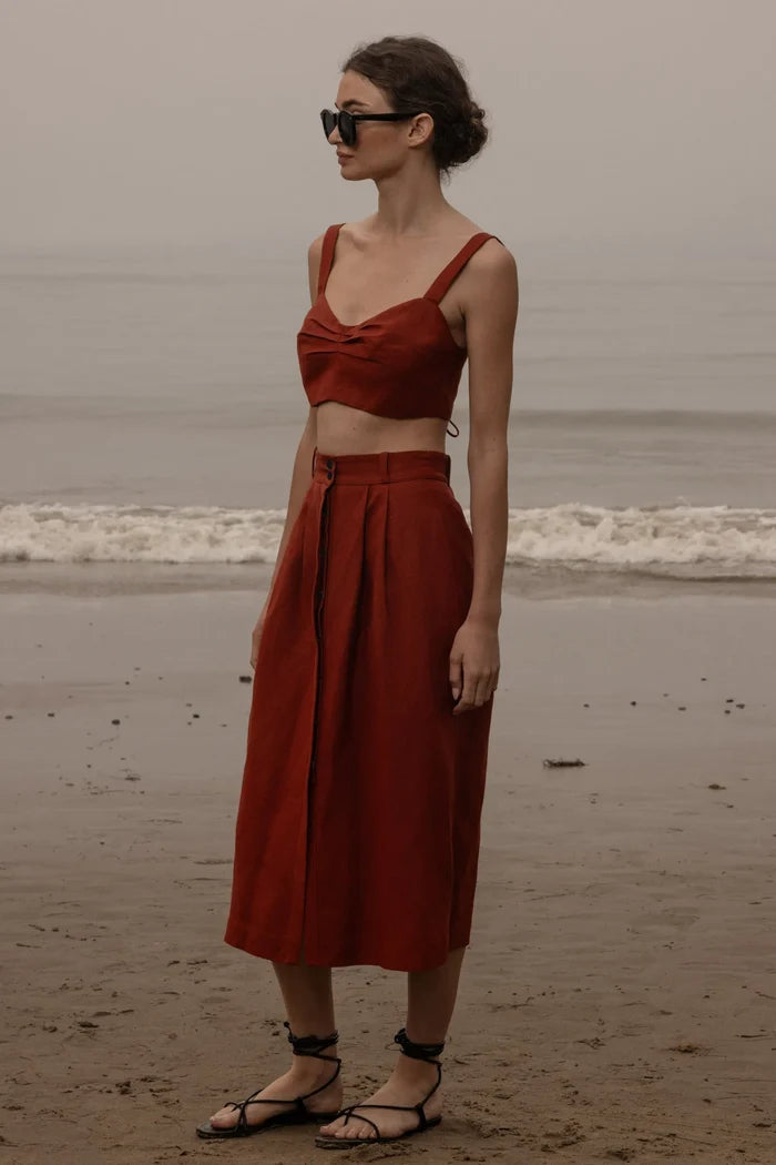 Camille Skirt - Sienna Silk & Hemp - Heidi Merrick