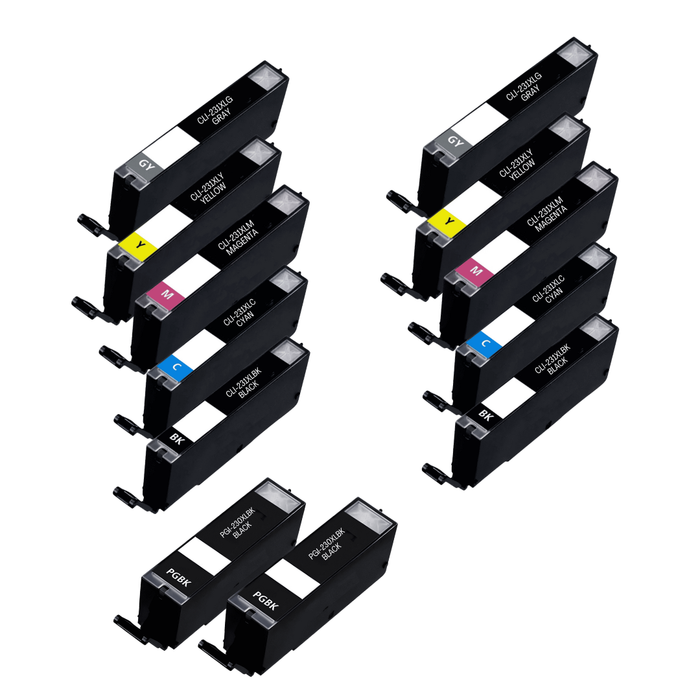 Canon CLI-231XL & PGI-230XL High-Yield Compatible Ink Cartridge 12-Pack Combo