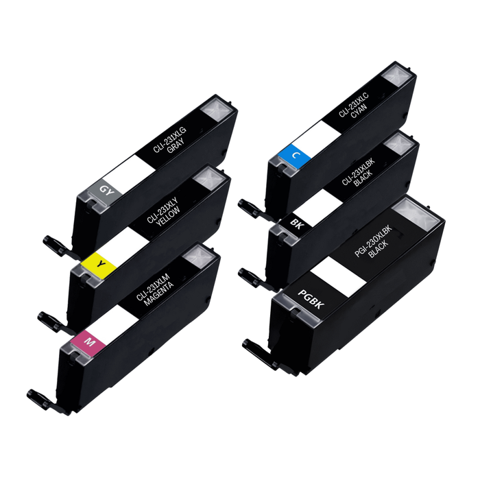 Canon CLI-231XL & PGI-230XL High-Yield Compatible Ink Cartridge 6-Pack Combo