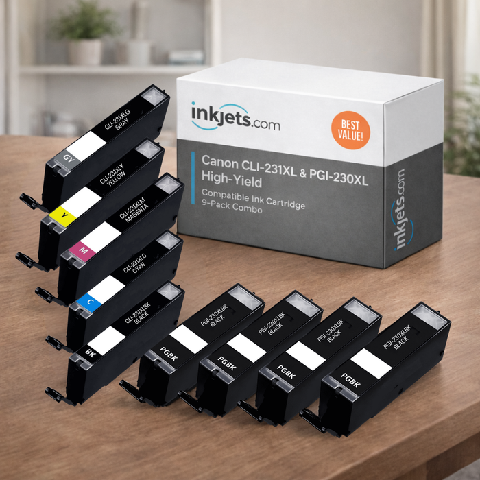 Canon CLI-231XL & PGI-230XL High-Yield Compatible Ink Cartridge 9-Pack Combo