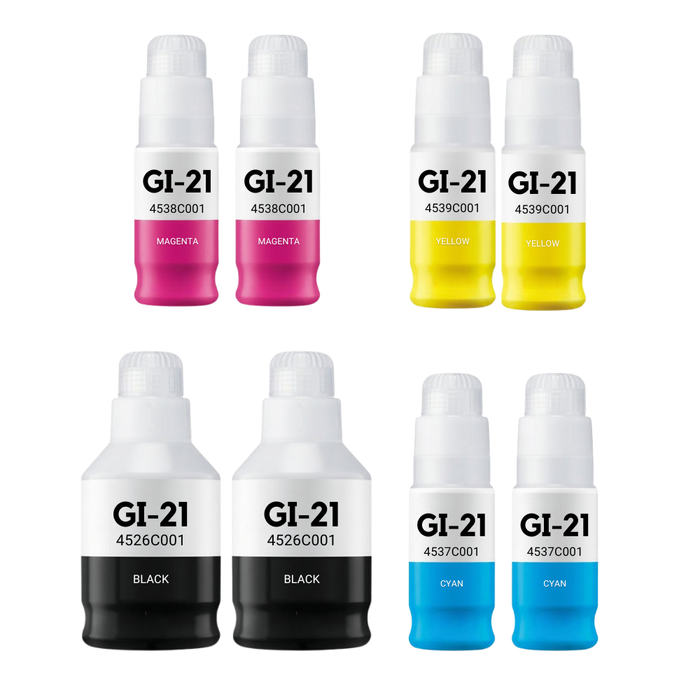 Canon GI-21 Compatible Standard Yield Ink Bottle 8-Pack Combo