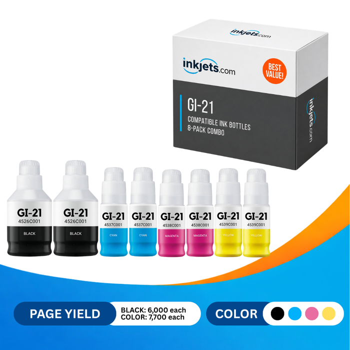 Canon GI-21 Compatible Standard Yield Ink Bottle 8-Pack Combo