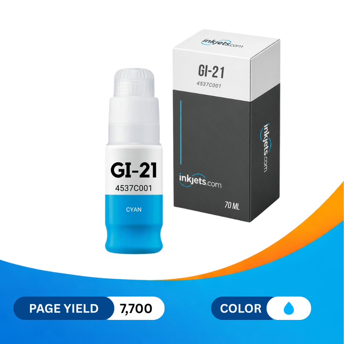 Canon GI-21C (4537C001) Cyan Standard Yield Compatible Ink Bottle, 70 ml
